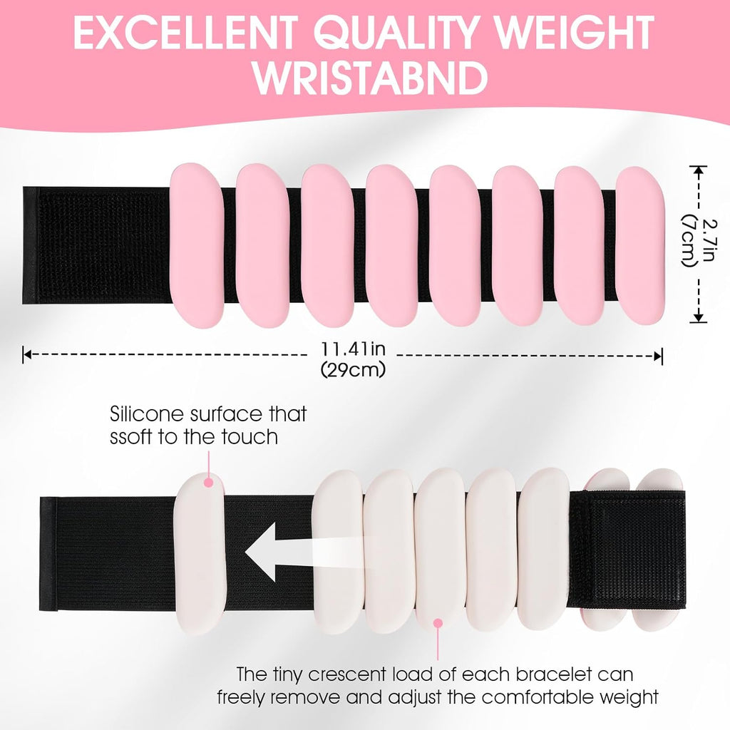 Wrist Weights, 2Pcs Wearable Wrist Ankle Weights for Women and Men, Adjustable Silicone Bracelets Suitable for Walking, Yoga, and Gym, Arm & Leg Workout, 2lb