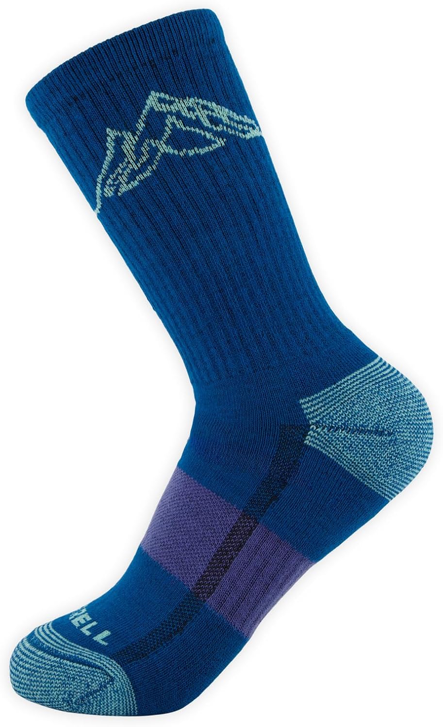 Merrell Unisex Eco Cushioned Crew Socks, Recycled Sustainable Hiker With Targeted Cushion
