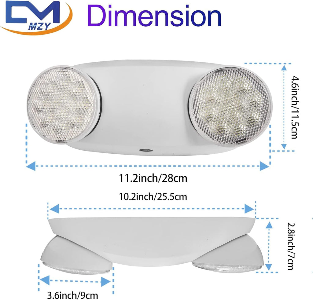 CM MZY Emergency Lights with Battery Backup, Commercial LED Emergency Light
