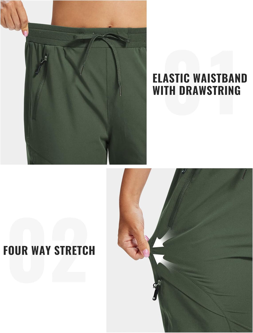 AIRIKE Women's Hiking Cargo Pants Lightweight Quick Dry Joggers Sweatpants Casual Work Travel Outdoor Pant with Pockets