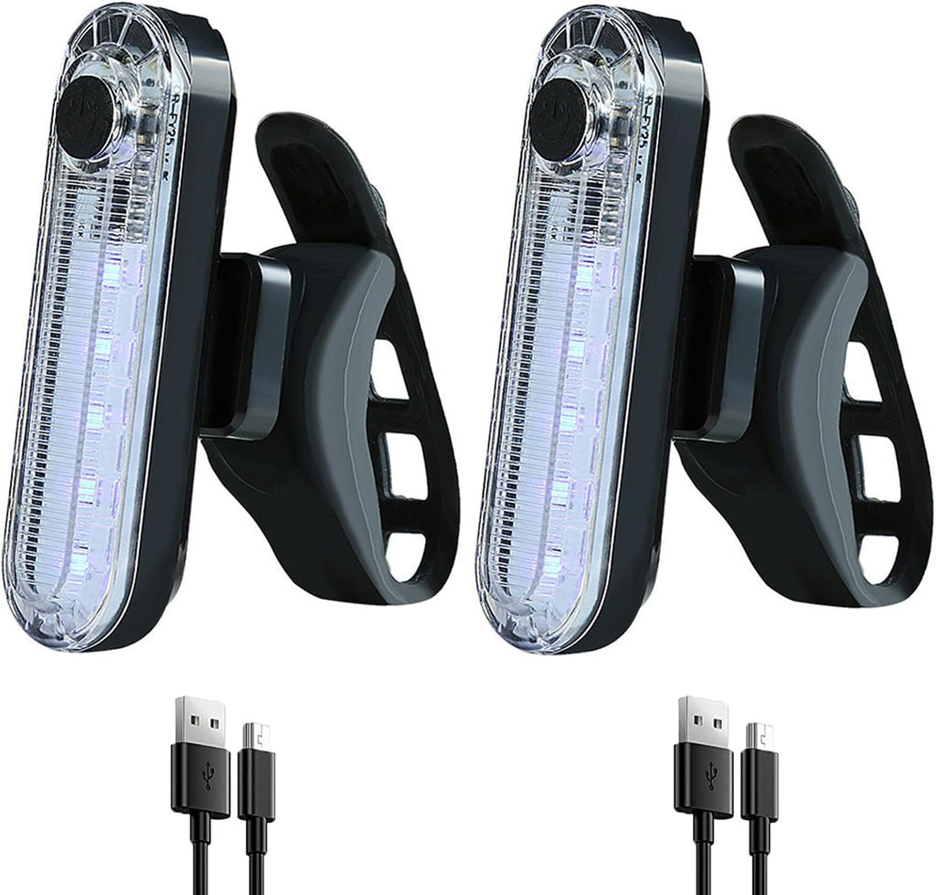 2 Pack USB Rechargeable LED Bike Tail Light Bicycle Rear Cycling Night Essential Reflector Seat Back Safety Lamp Waterproof Bright Warning Flash MTB Light for Men Women Kids