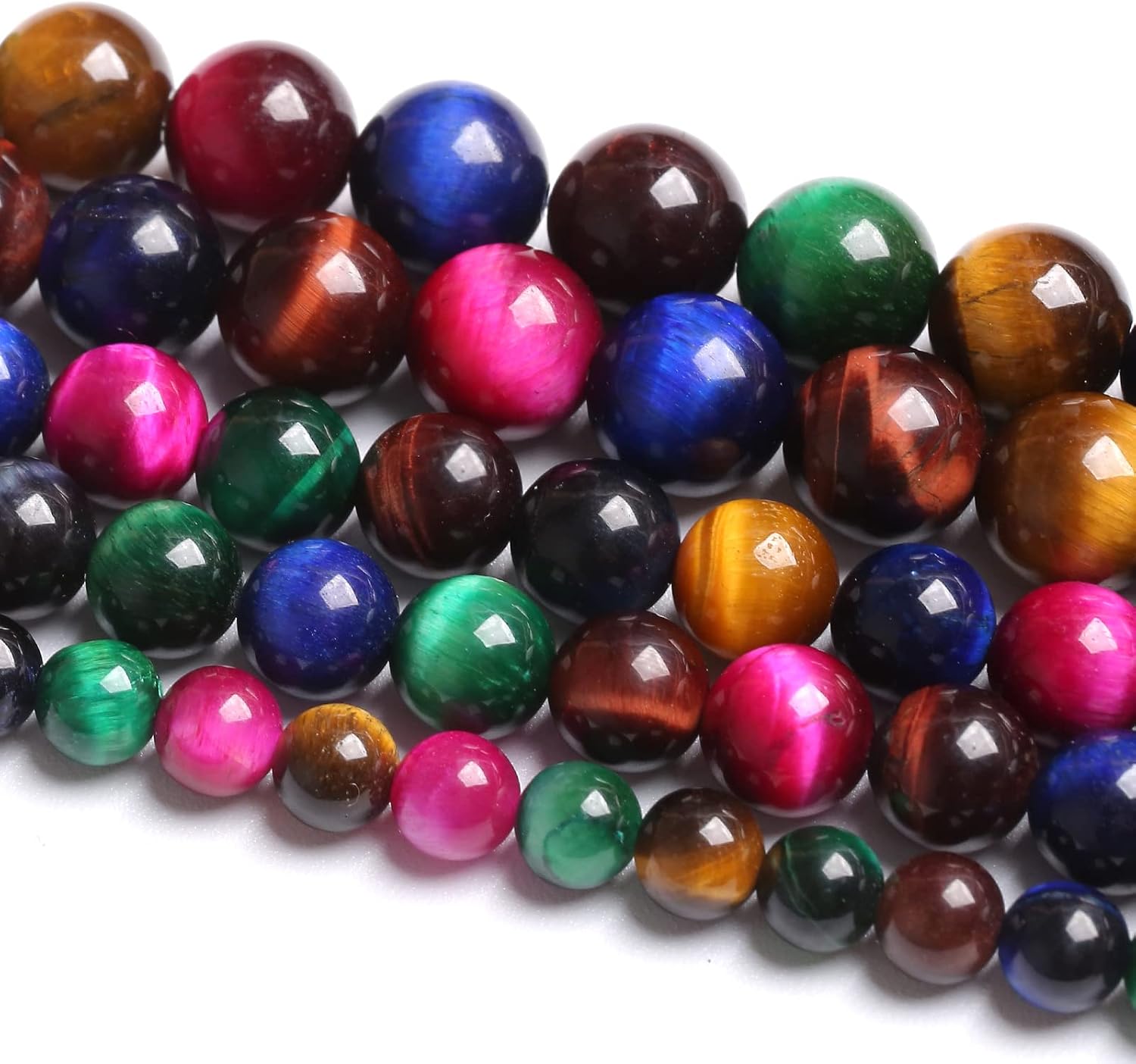 4MM 88PCS Colorful Tiger Eye Natural Stone Beads Crystal Spacer Loose Beads for Jewelry Making DIY Bracelet 1 Strand 15 inches