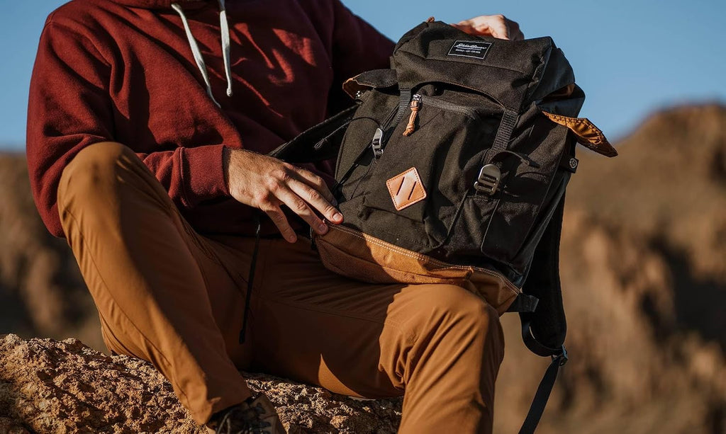 Eddie Bauer Bygone Backpack Retro Design Laptop Sleeve Travel Work Hiking Durable Nylon 25L Terracotta