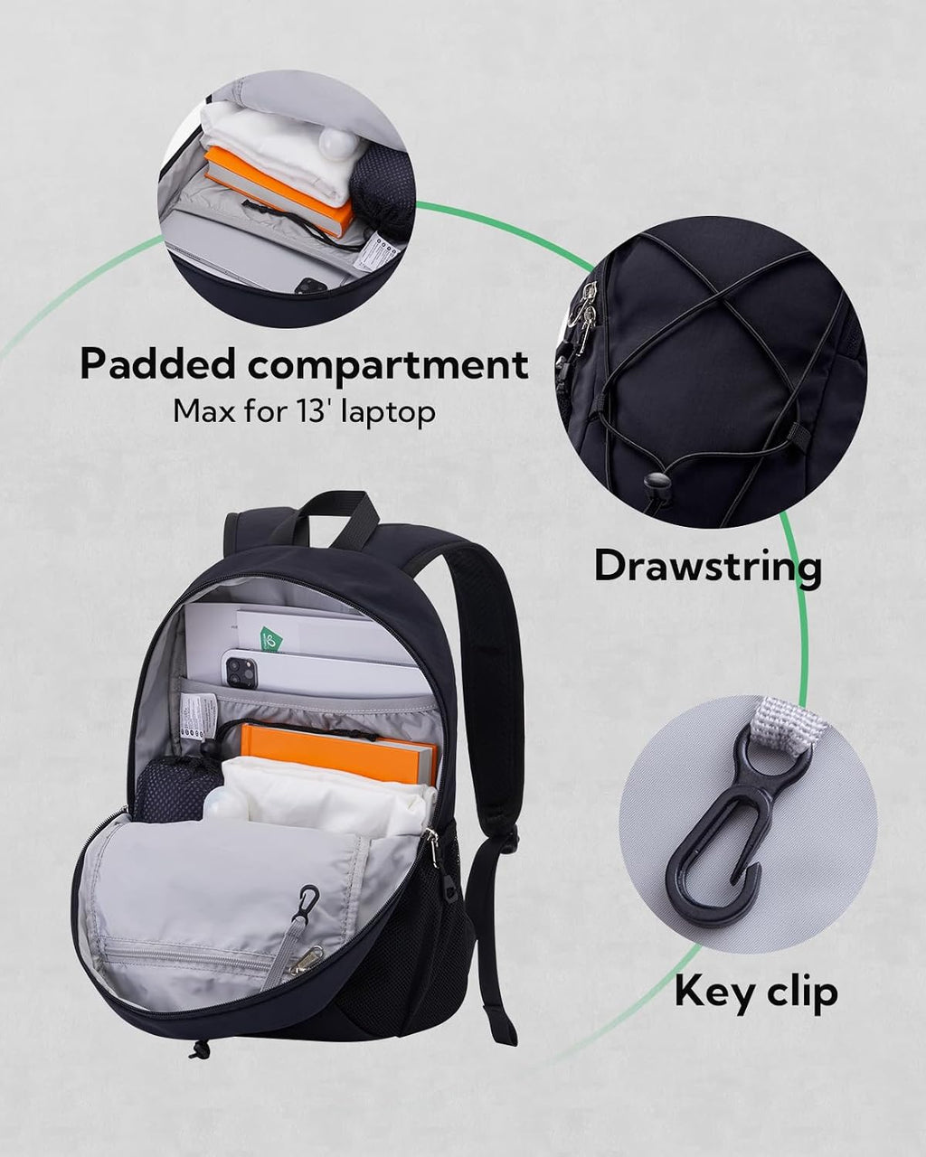 WATERFLY 12L Small Hiking Backpack: Day Pack Lightweight Travel Bag Camping Fitness Cycling Outdoor Sports Daypack For Women Men Teenager