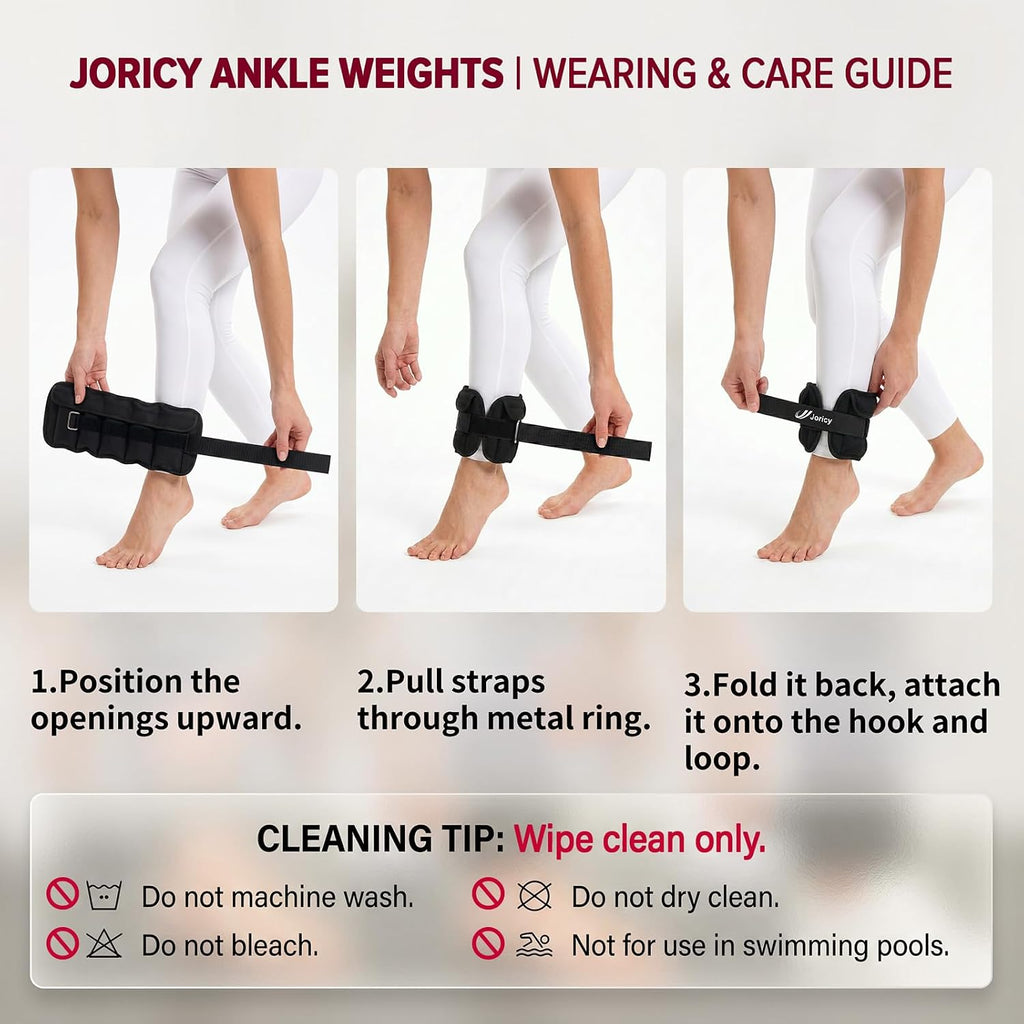 Adjustable Ankle Weights for Women Men A Pair of 1-3/4/5/6/8/10/20LBS