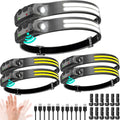 Beccason LED Headlamp Rechargeable 6PCS - 230° COB Super Bright Head Lights for Forehead, Hard hat Light for Adults, USB C Headband Flashlight for Work, Hiking, Running, Camping Essentials Gear