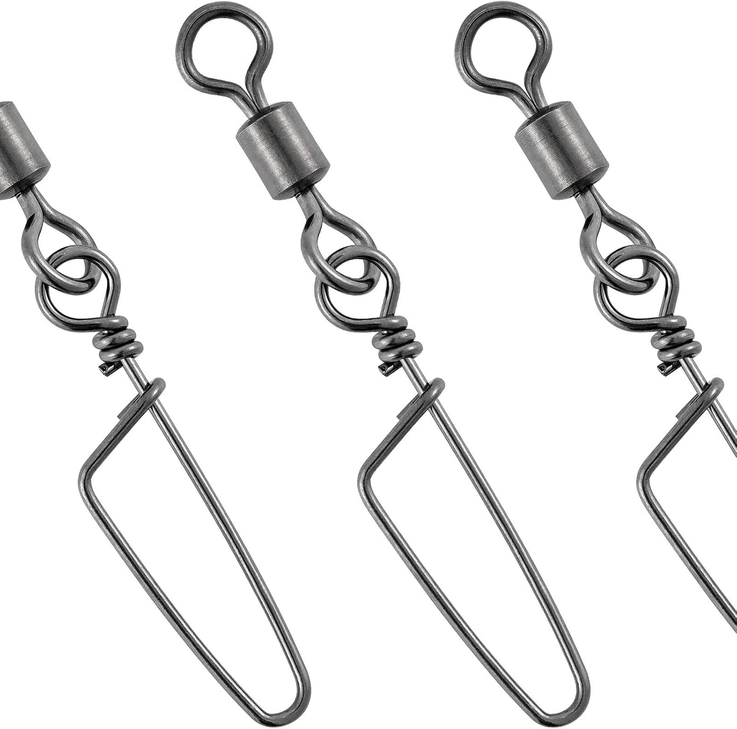 Dr.Fish 30 Pack Barrel Snap Swivels, Barrel Swivels Fishing Tackle Crane Rolling Coast Lock Snap Lure Leader Line Connector Fresh&Saltwater