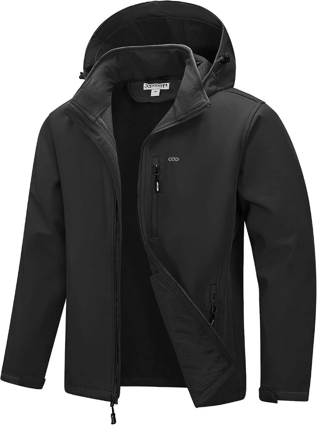 33,000ft Men's Hooded Softshell Jacket Waterproof Fleece Windbreaker Jacket