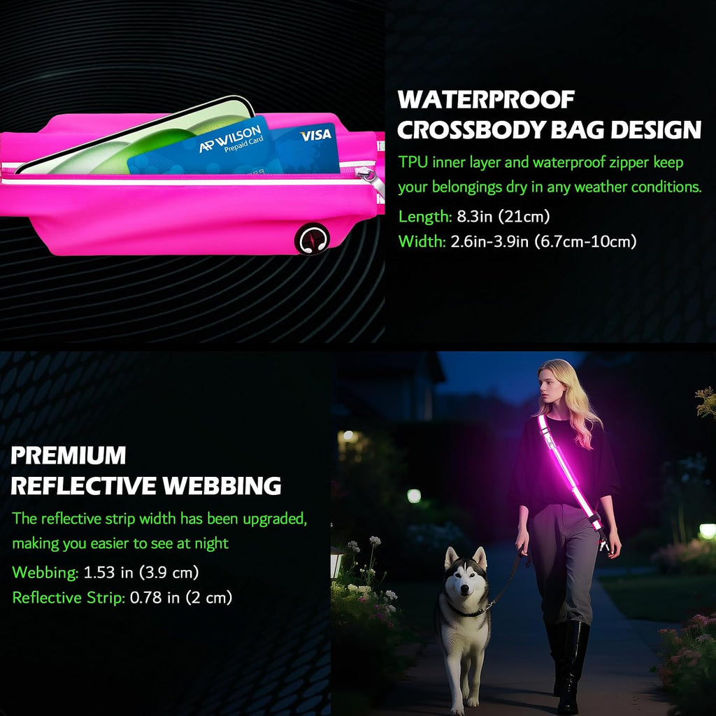 LED Reflective Night Walking Safety Gear,Adjustable Walking Light Belt, for Night Dog Walking,High Visibility Safety Lights for Walking at Night for Men Women Jogging Running Biking