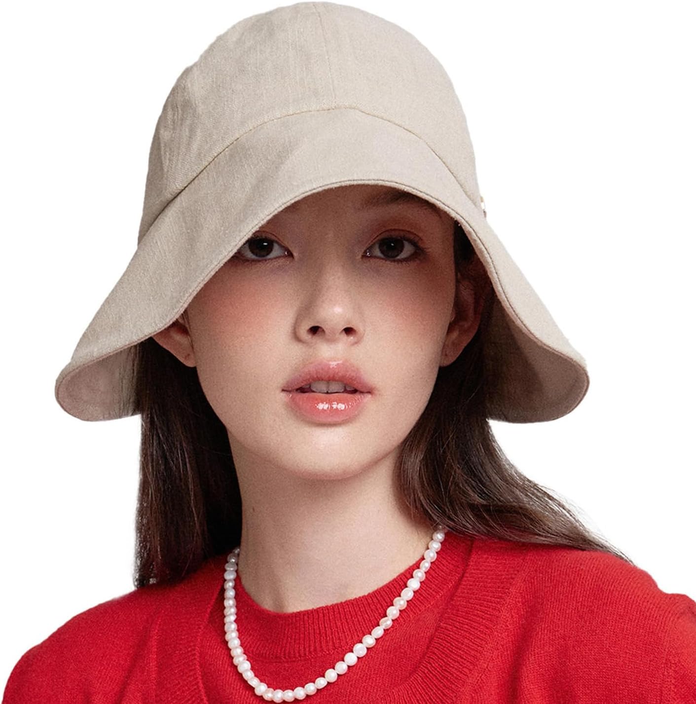 WHITE SANDS MOJA Linen Blend Victorian Bonnet Hat Sun Cap, Foldable Summer Visor | NEW Katy