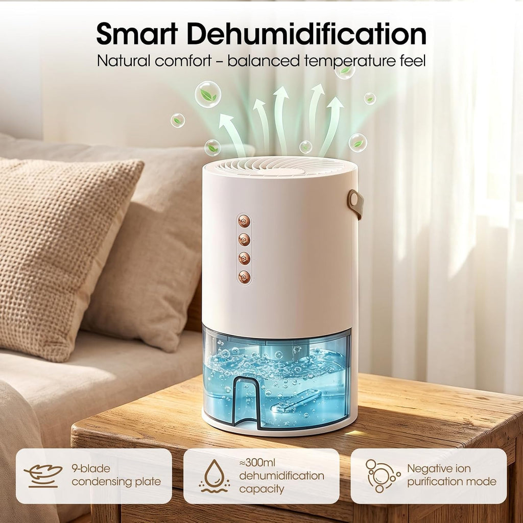 Small Dehumidifier,Ultra Quiet & Auto Shut Off Dehumidifier for Bedroom,1300ml Portable Mini Dehumidifiers for Damp, Mould,Moisture in Home,Wardrobe,Bathroom, Bedroom