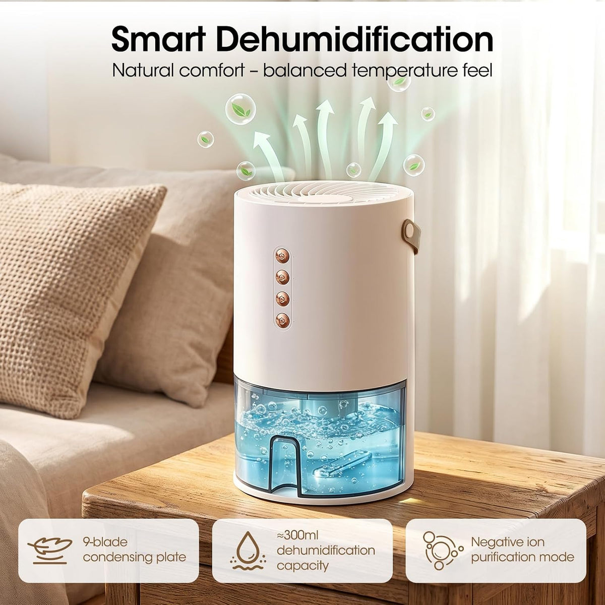 Small Dehumidifier,Ultra Quiet & Auto Shut Off Dehumidifier for Bedroom,1300ml Portable Mini Dehumidifiers for Damp, Mould,Moisture in Home,Wardrobe,Bathroom, Bedroom