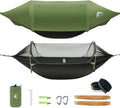 Camping Hammock Tent with Mosquito Net & RainFly, 3 in 1 Waterproof Portable Sleeping Hammock Bug Backpacker Lightweight Outdoor Gear Swing for Hiking Travel Patio Expedition(Dark Green)