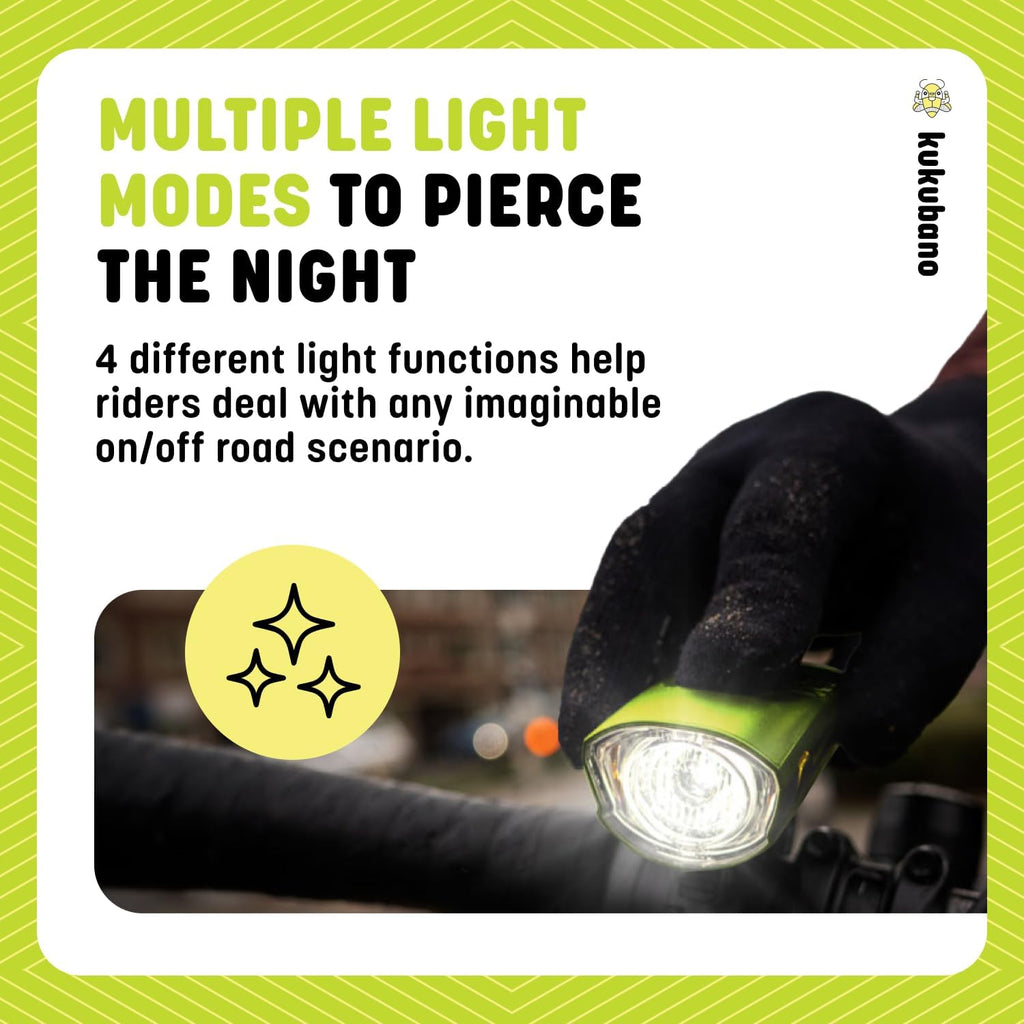 LED Bike Light Set, USB Rechargeable Headlight and Taillight, Waterproof for E-Bikes, Scooters, and Mountain Bikes