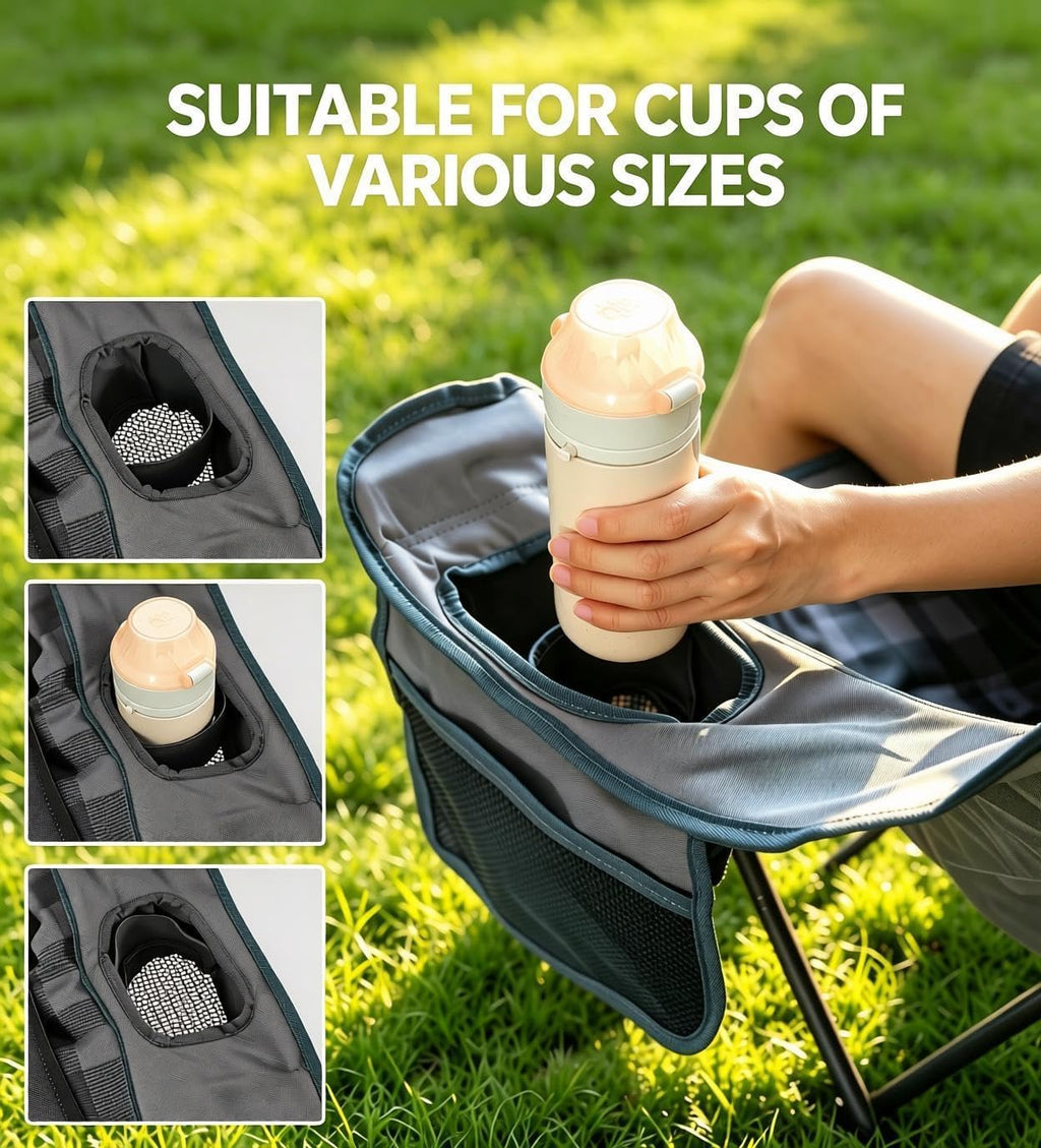 Oversized 3 Person Camping Chair Heavy Duty Double Camp Loveseat