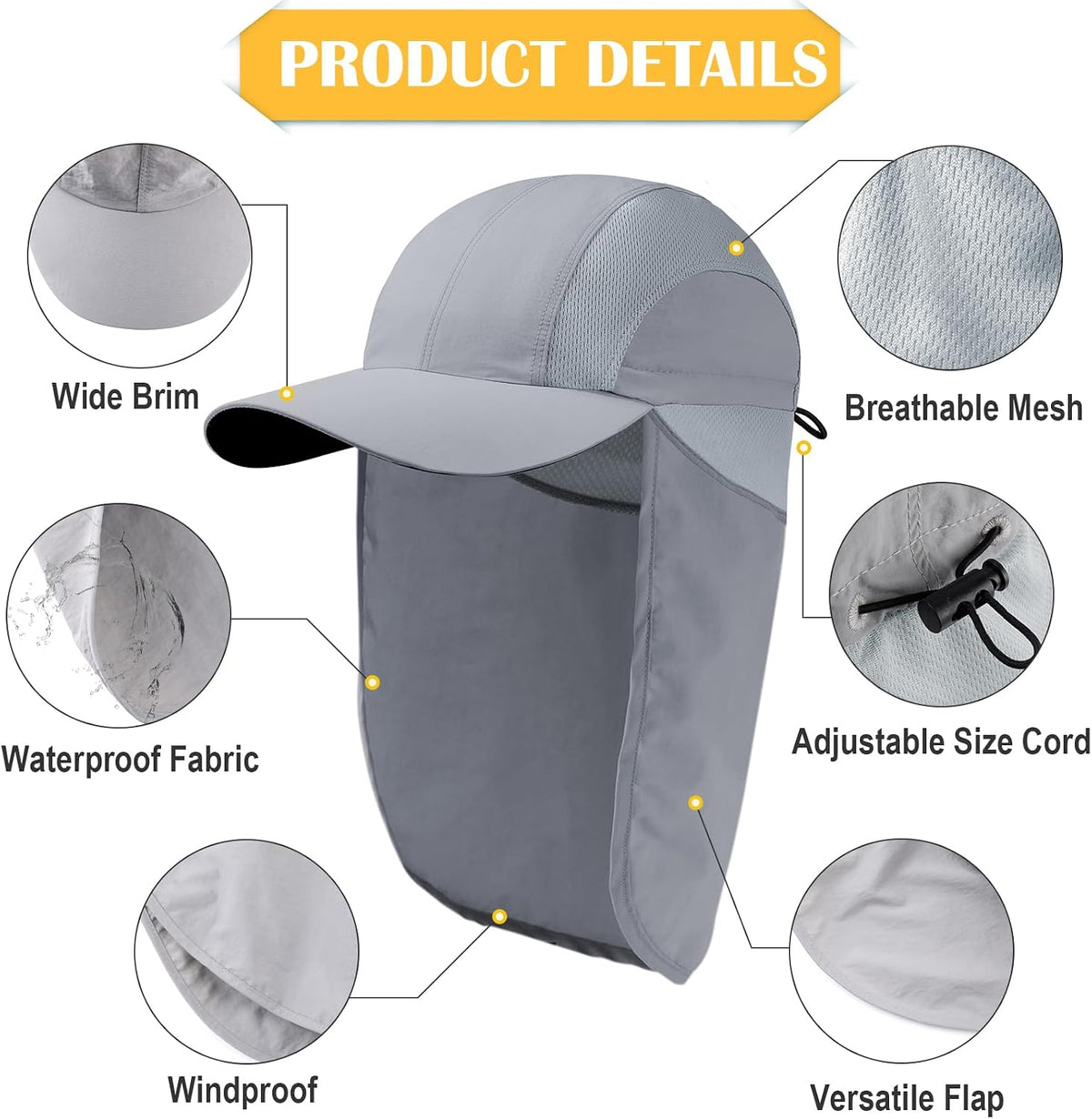 Mens Sun Hat with Breathable Mesh Sun Hats for Men Fishing Hat