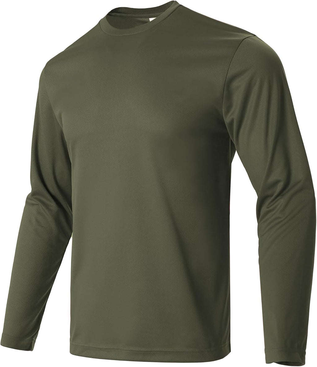 Facitisu Men Long Sleeve T Shirts Pack Quick Dry Athletic Running Activewear Workout Performance Tee Shirts