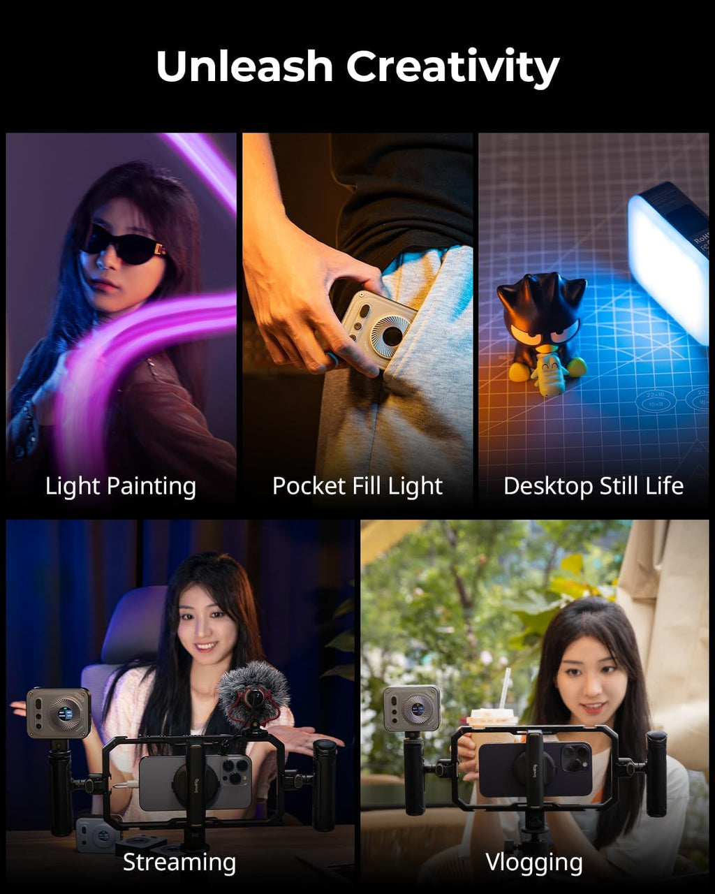 SmallRig RM120 RGB LED Video Light Panel, 7W Portable Metal Camera Light