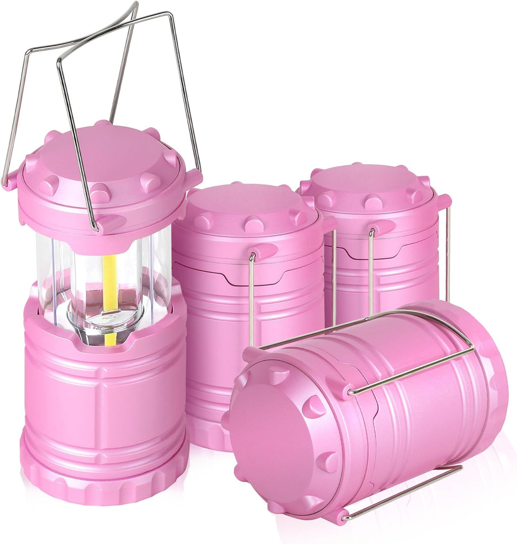 4-Pack Mini LED Pink Camping Lantern