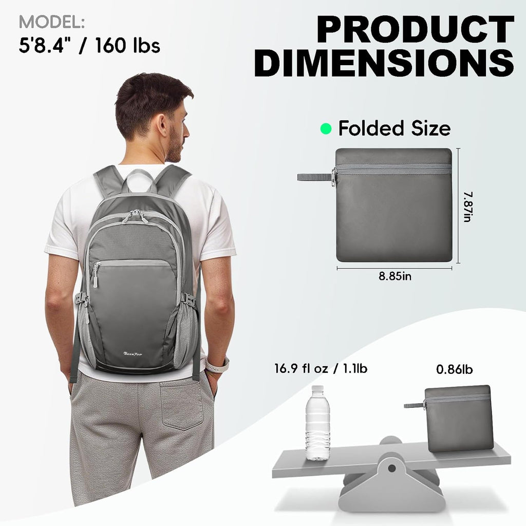 Seektop Travel Backpack, Foldable Expandable 20L-28L Daypack
