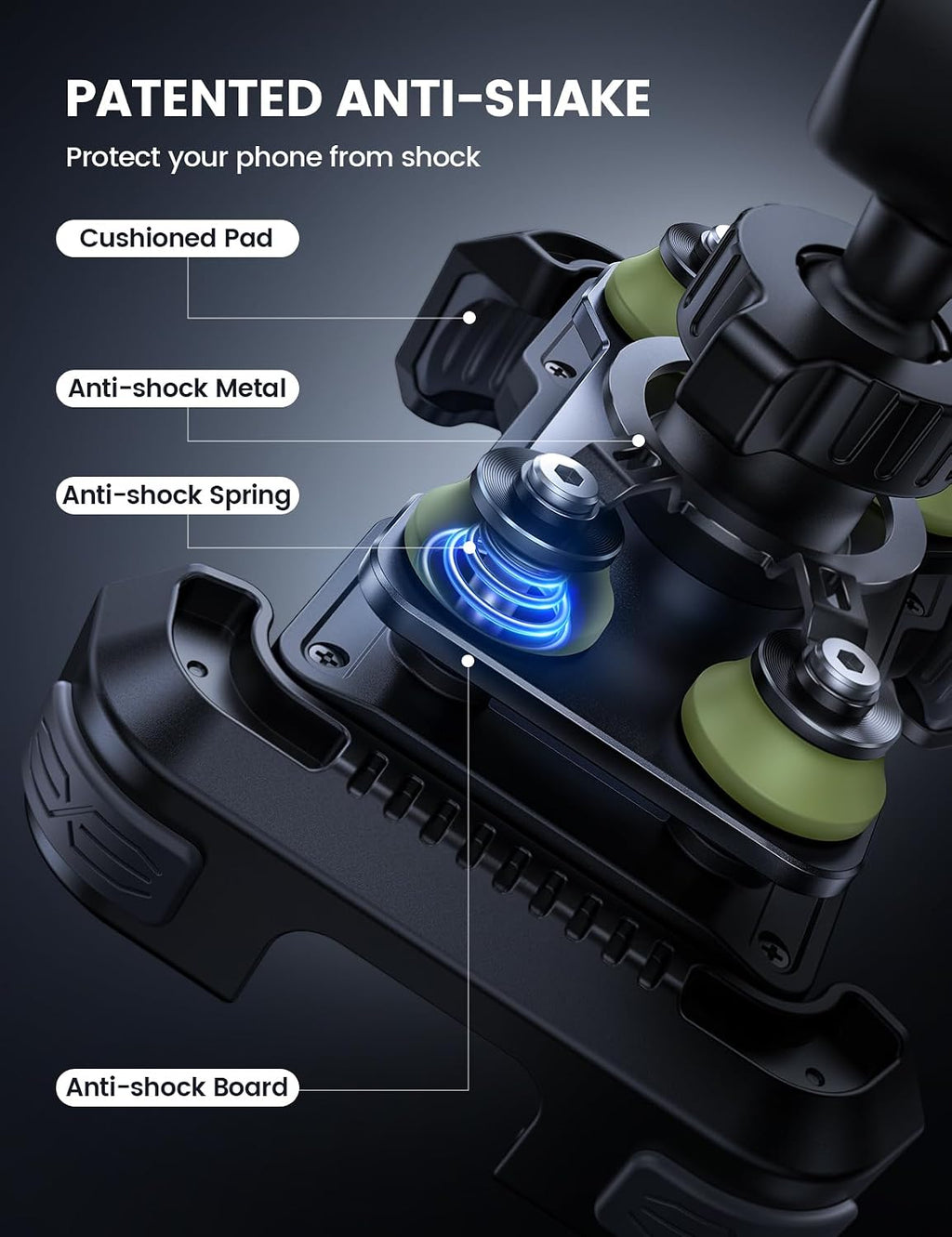 Lamicall Motorcycle Phone Mount Holder with Dual Vibration Dampener