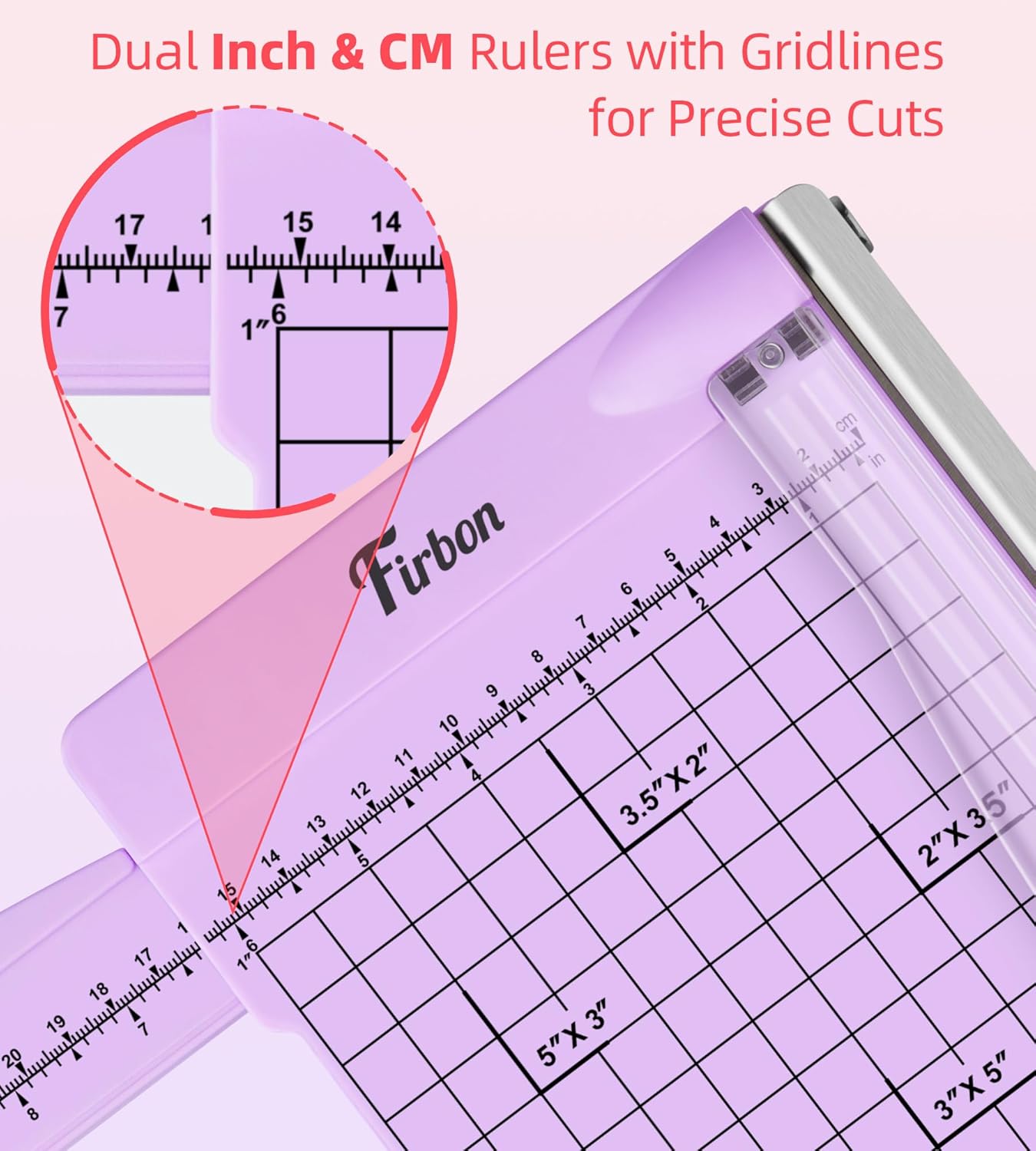 Firbon 12" Guillotine Paper Cutter with Hidden Ruler, Compact Paper Trimmer