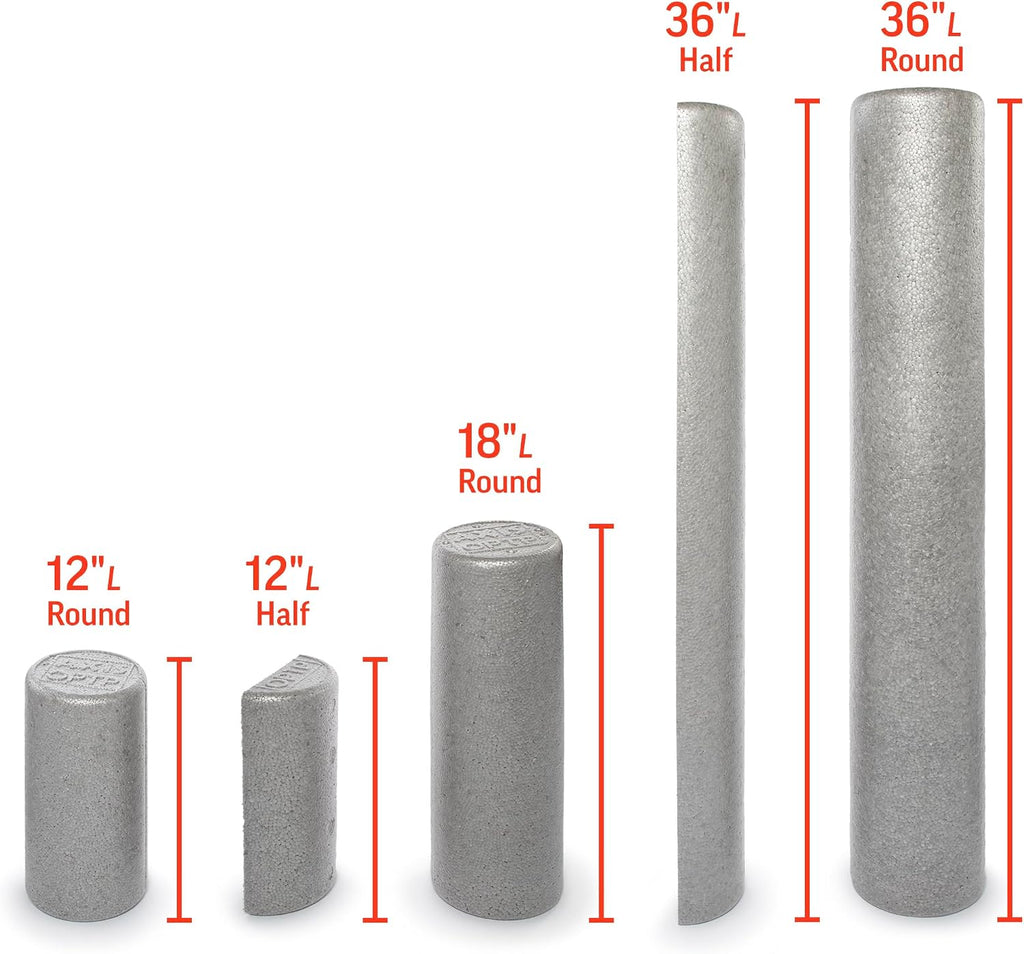 OPTP Silver AXIS Moderately Firm Foam Roller – Round, Silver, 36" x 6"