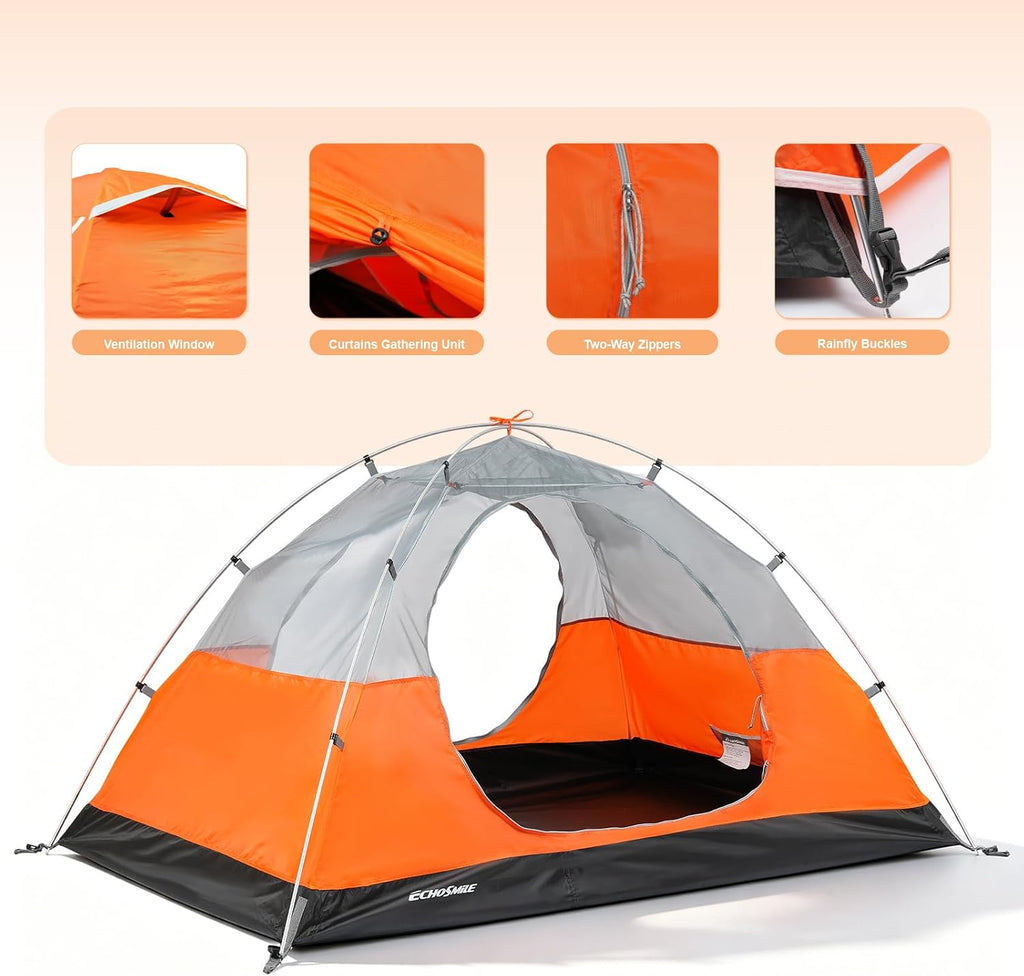 EchoSmile Lightweight Backpacking 2 Person Tent Waterproof Camping Tent