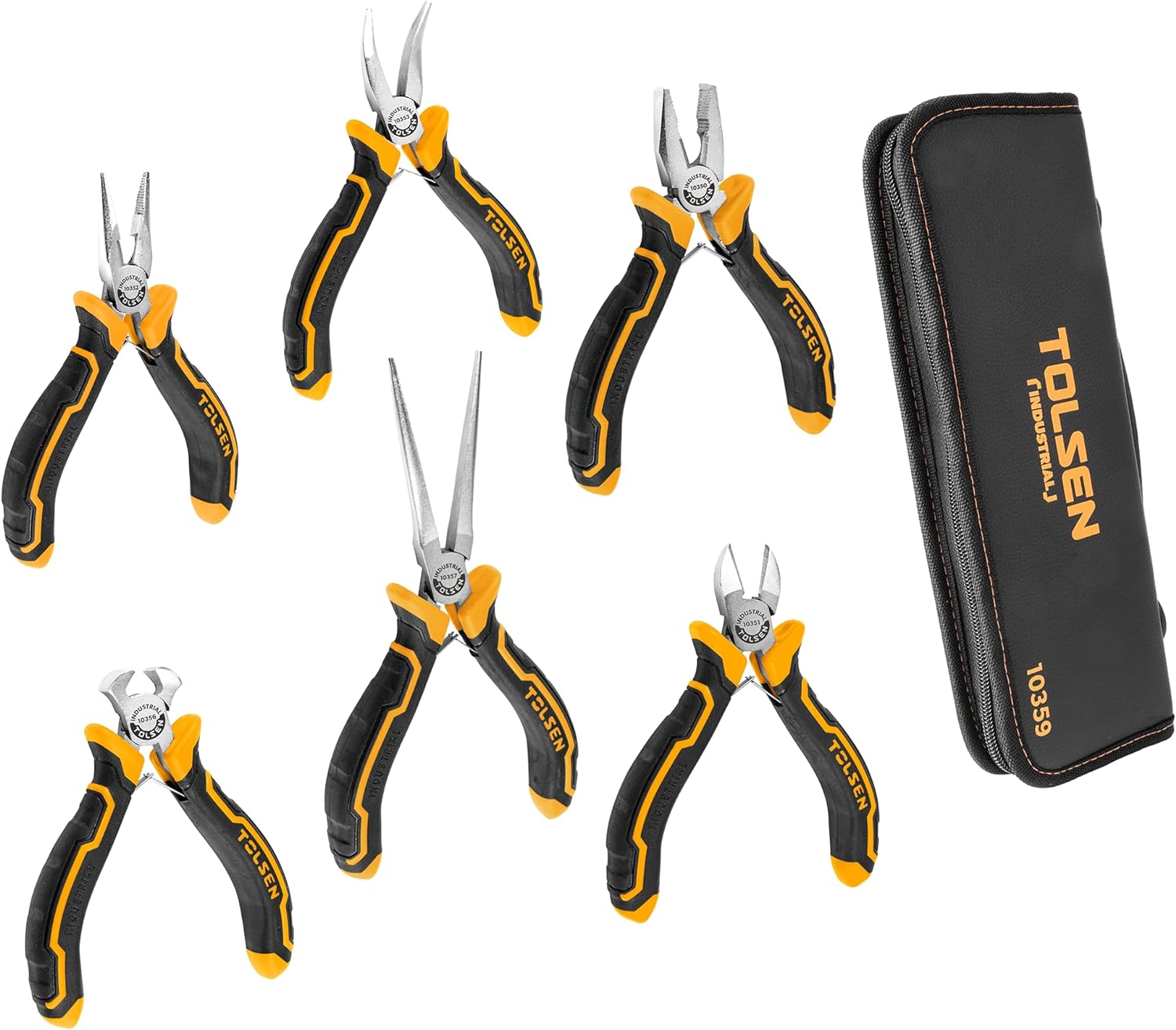 TOLSEN 6-Piece Mini Pliers Set, Small Needle Nose Pliers Set with Pouch