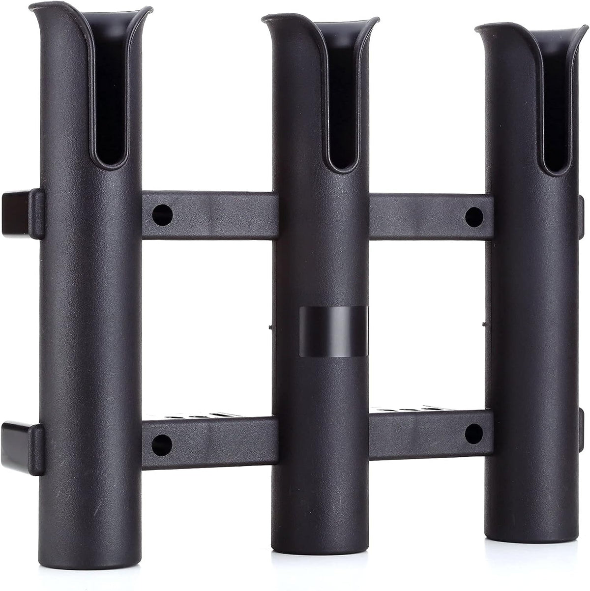 Wall Mounted Fishing Rod Holders Tubes Links Fishing Rod Holder Rack Rests (3-pole-black)