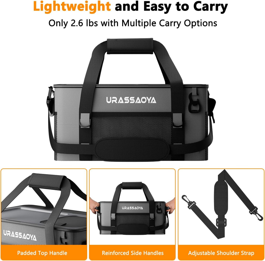 [2026 Updated] 50 Can Collapsible Soft Cooler Bag with Hard PP Lid, Leakproof Insulated Cooler with Quick-Access Top Hatch, Bottle Opener & Mini Table for Beach, Camping, Travel