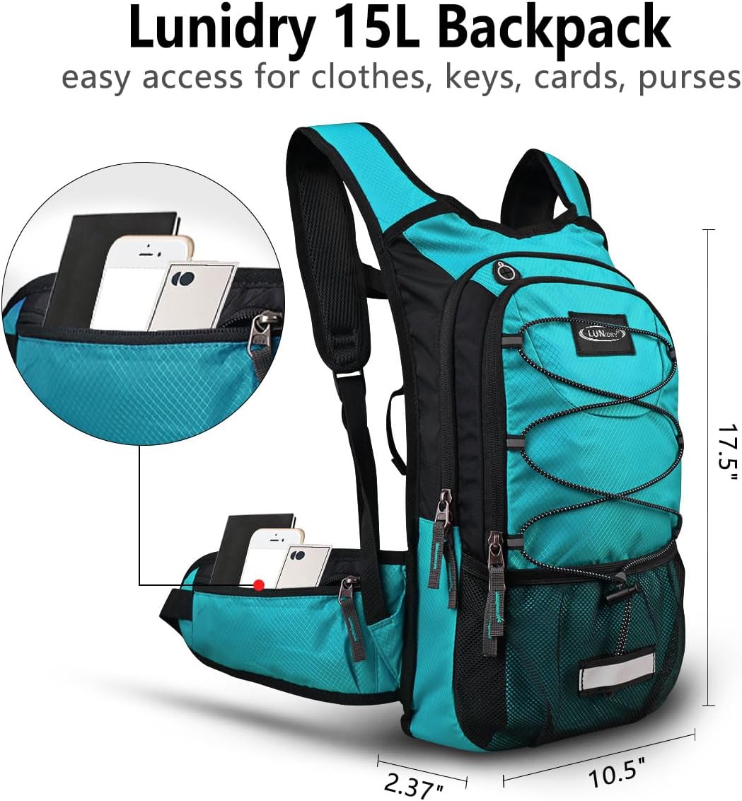 Hydration Backpack with 3L Water Bladder, Small Hydration Pack Backpack for Men Women, Lightweight Water Backpack with Cooler Layer for Running, Biking, Hiking