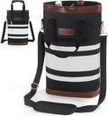 BLUBYEES 2-Bottle Insulated Wine Carrier Tote - Leakproof Padded 900D Oxford Cooler Bag for Travel, Picnics, Beach & Parties