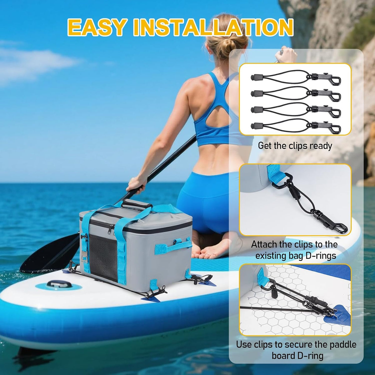 CAMULAND Waterproof Paddle Board Cooler Bag, 25L Insulated SUP Deck Bag
