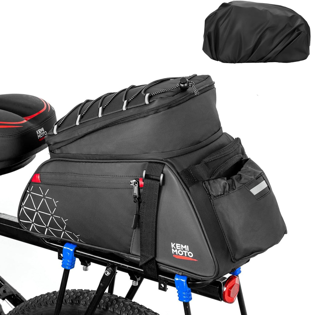 KEMIMOTO Bike Rack Bag 15L Expandable Rear Bike Bags for Bicycle