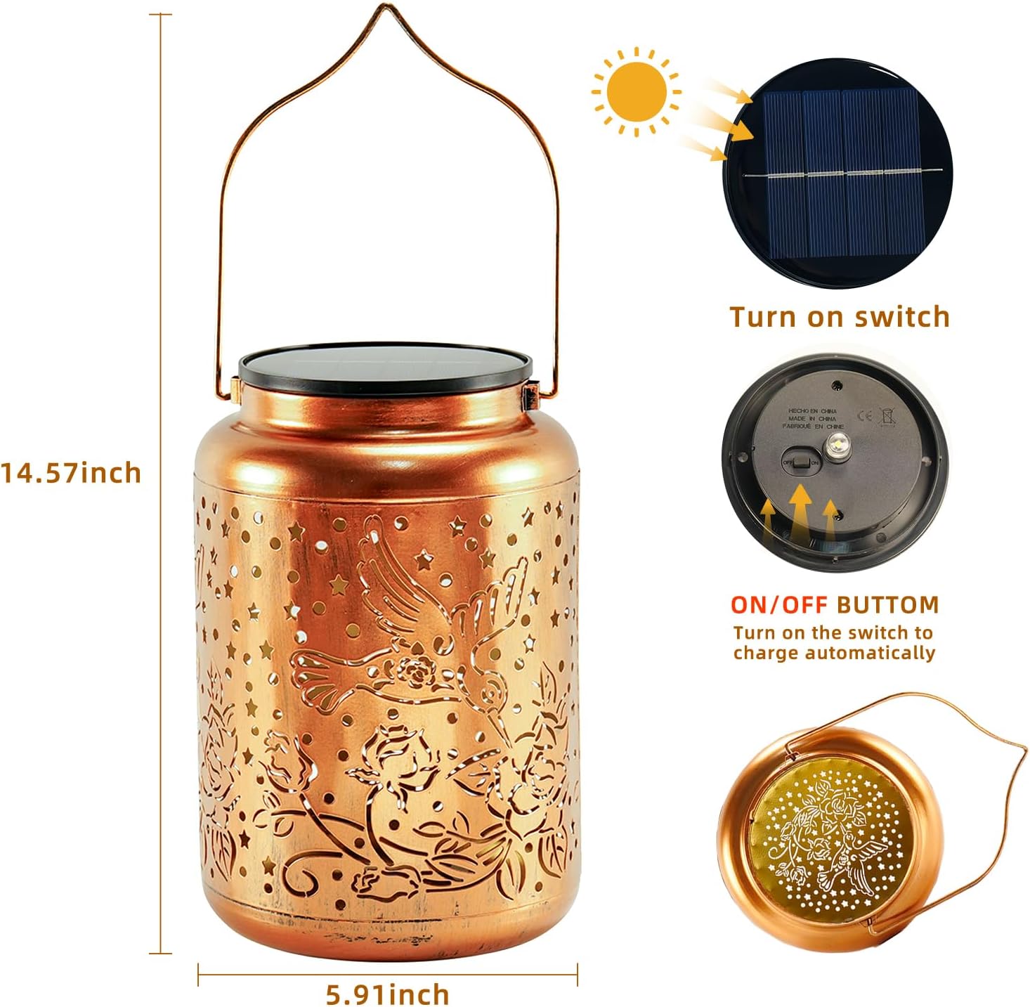 Hummingbird Solar Lanterns Outdoor Waterproof, Birthday Day Gifts for Women