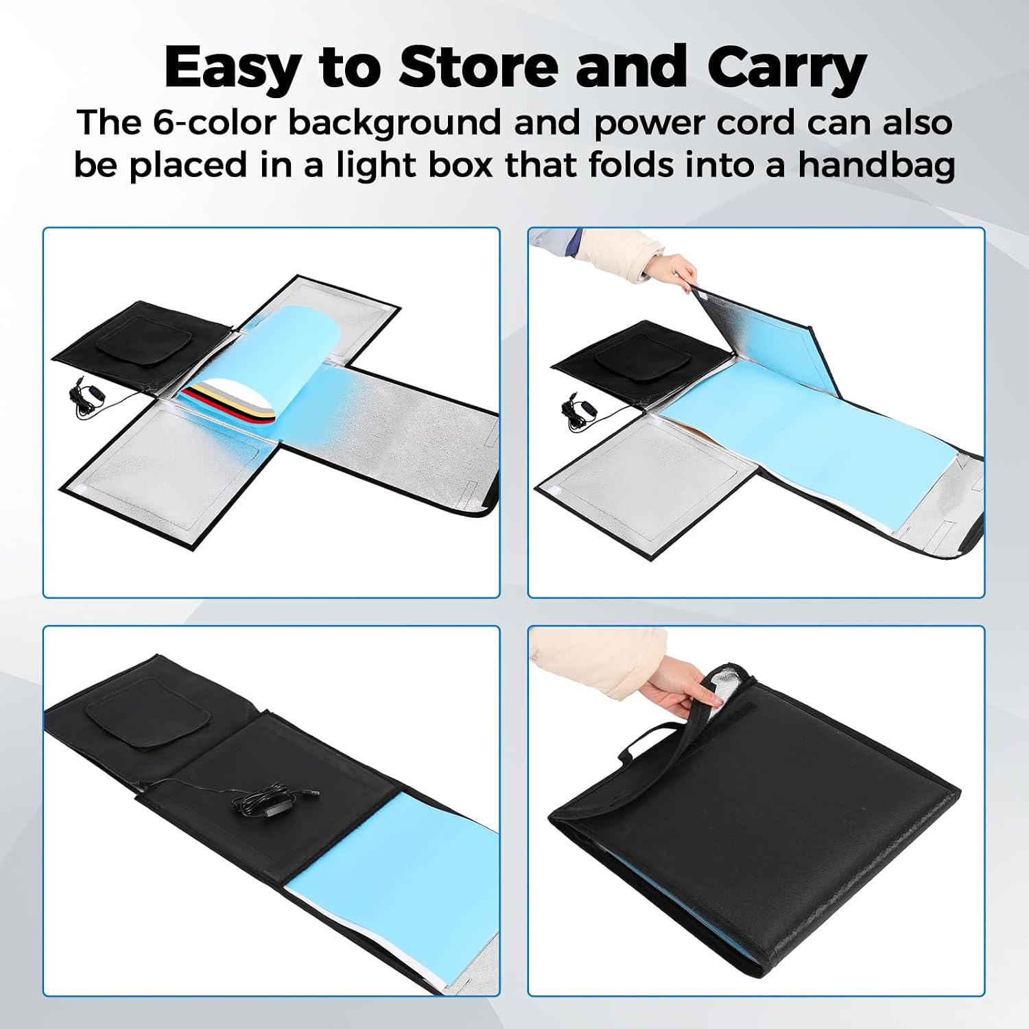 Photo Light Box, 12/16/20/24/32/47 Inch Photography Light Box with CRI>95 120 Light Beads. Dimmable Shooting Tent Kit with White and Warm Light. 6 Backdrops Photo Booth for Studio Products Display