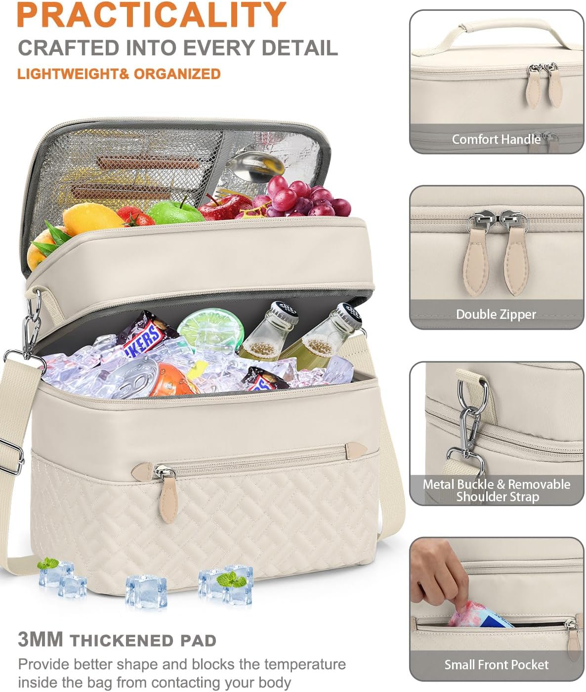 Capolo Lunch Bag for Women Men Insulated Lunch Tote Leakproof Lunchbox Bags