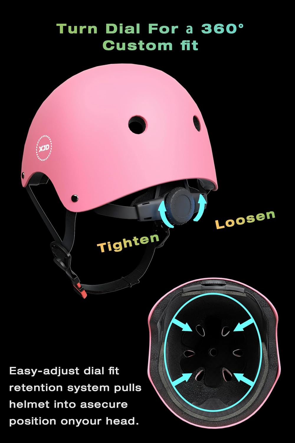 XJD Kids Bike Helmet Set for 3-5-8-14 Years, Knee Elbow Pads Wrist Guards