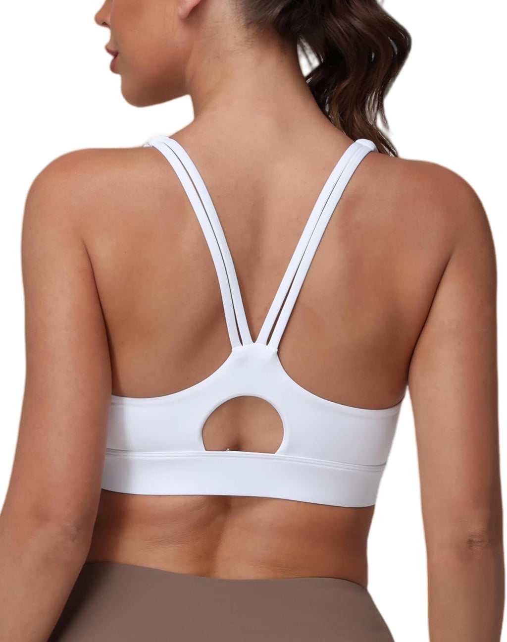 Grace Form Strappy Sports Bra for Women Padded Push Up Sport Bra Athletic Running Workout Bra Yoga Bra