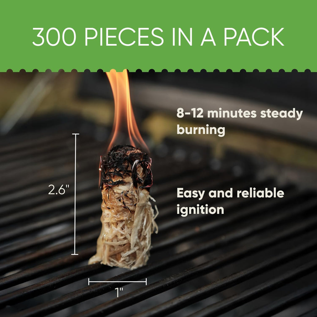 Inflame Fire Starters 300 pcs - Fire Starters for Campfires, Charcoal, BBQ