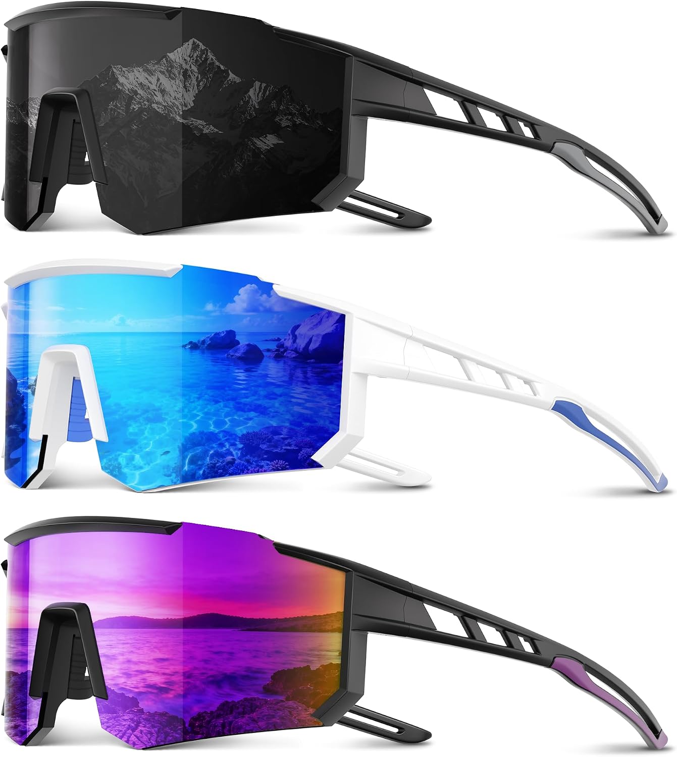 Polarized Sports Sunglasses Men Women for Running Baseball Cycling