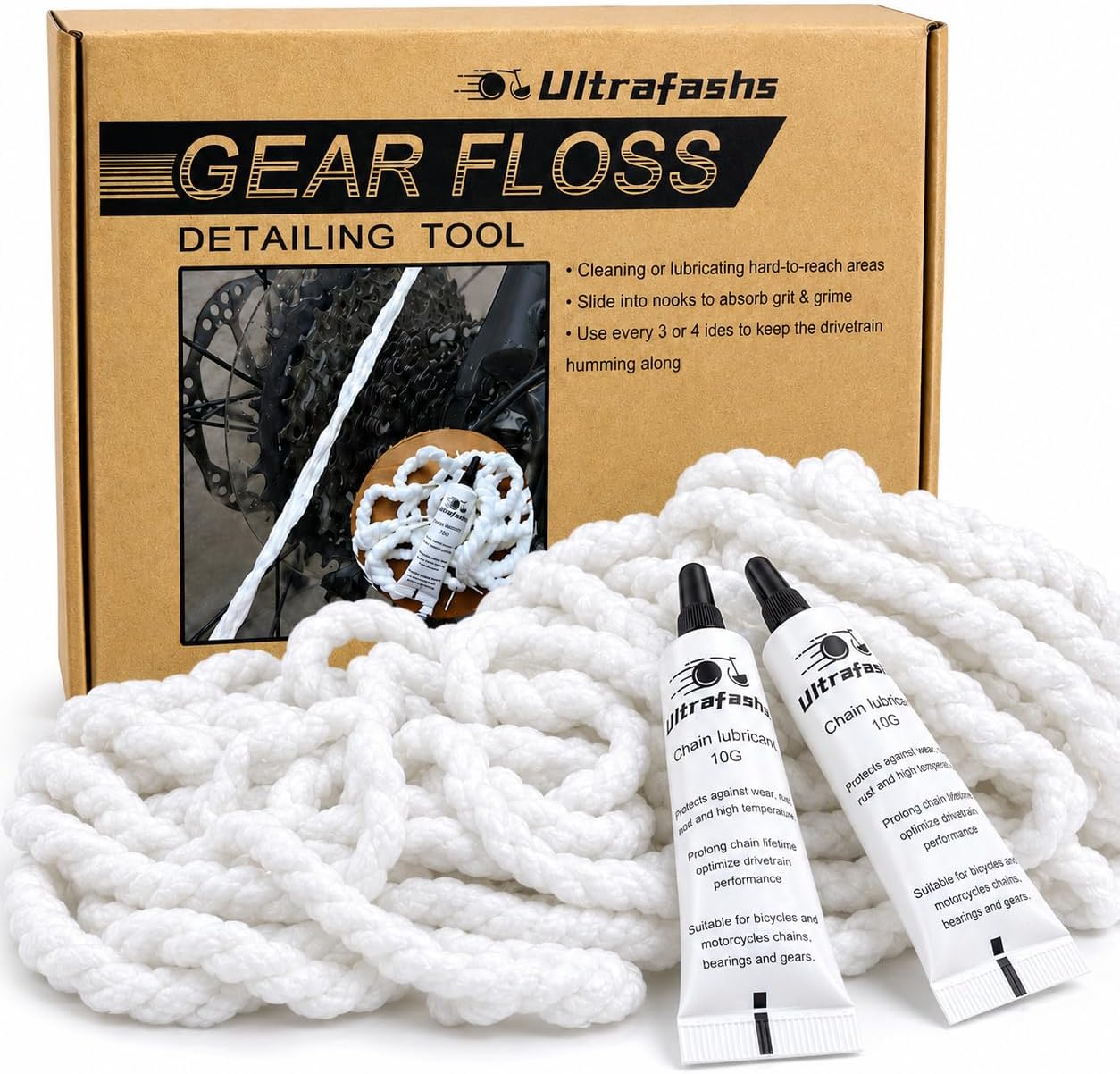 Gear Floss 40-Pack,3D Printer Cleaning Rope with Lubricating Cream