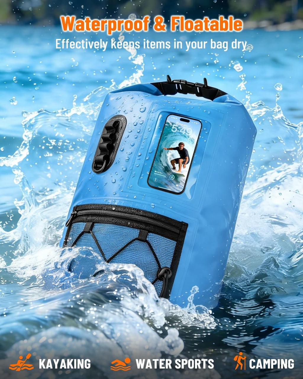Waterproof Dry Bag Backpack with Waterproof Phone Case Storage Bag