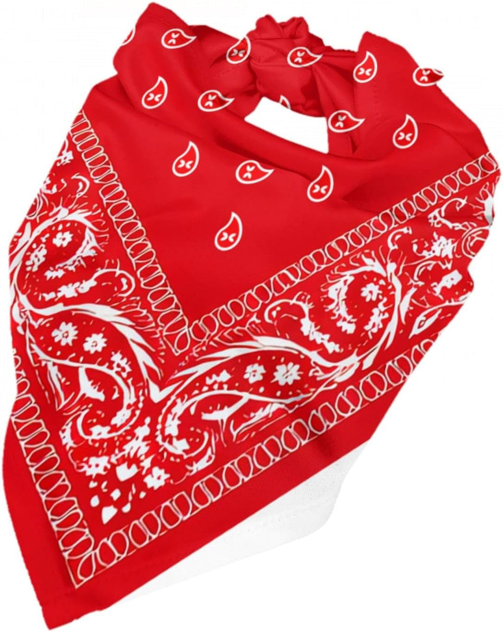 Red Paisley Dog Bandana Scarf Triangle Bibs Pet Accessories Cat Kerchief One Size