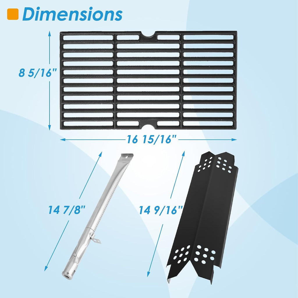 Replacement Parts Kit for Nexgrill Deluxe 2 Burner 720-0864R 720-0864RA 720-0864BA, Grill Parts Kit for Expert Grill 720-0864T, Grill Grate Kit for Nexgrill Replacement Parts 2 Burner
