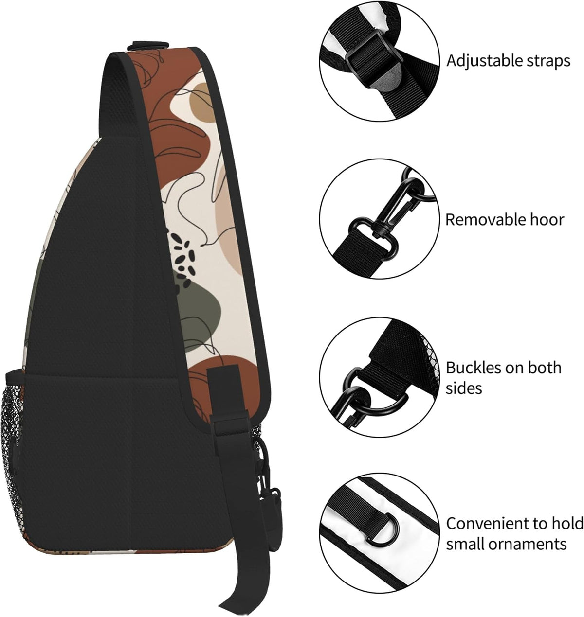 Boho Women's Hiking Daypack Sling Bag Crossbody Backpack