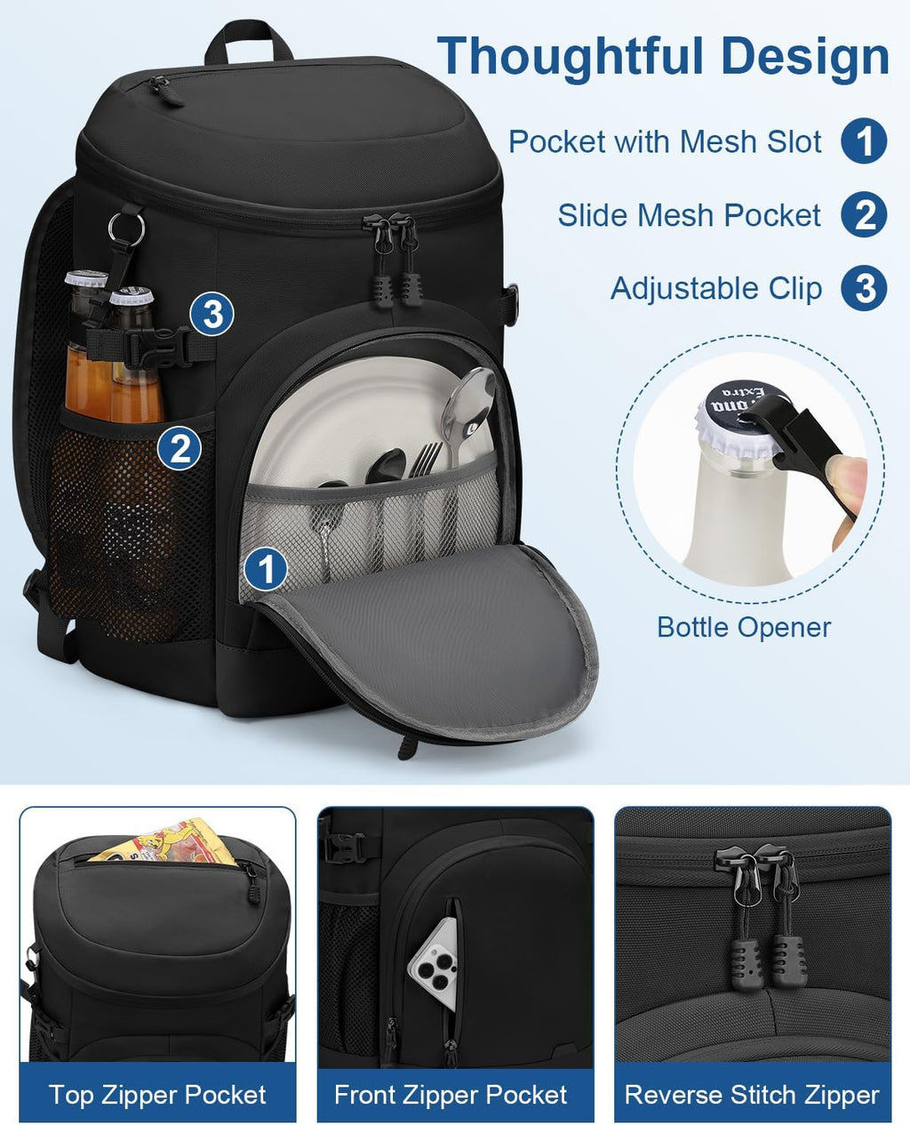Cooler Backpack Insulated Leakproof Soft Cooler Bag Ice Chest for Women