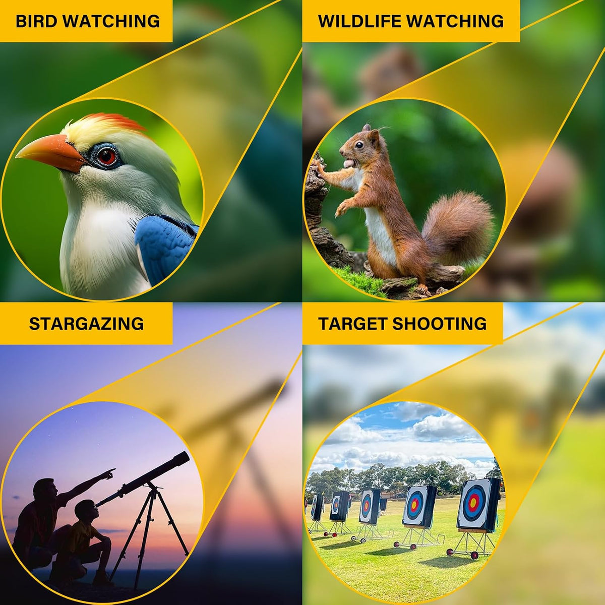 M.A.K Angled 20-75x60 Zoom HD Spotting Scopes with Tripod Phone Adapter