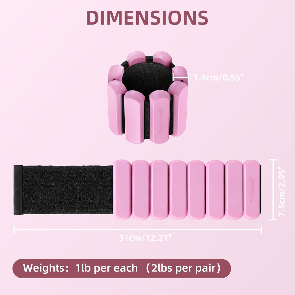 Wrist Ankle Weights for Women Men, Arm & Legs Weights, 2lbs/Pair
